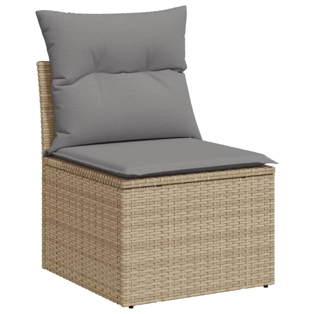 Beige 6 Piece Garden Sofa Set with Cushions