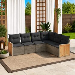 Premium 6 Piece Outdoor Garden Sofa Set in Grey