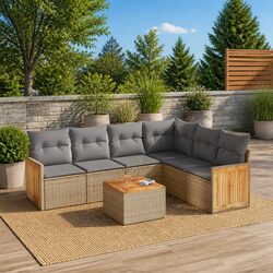 Premium 7 Piece Outdoor Garden Sofa Set with Cushions
