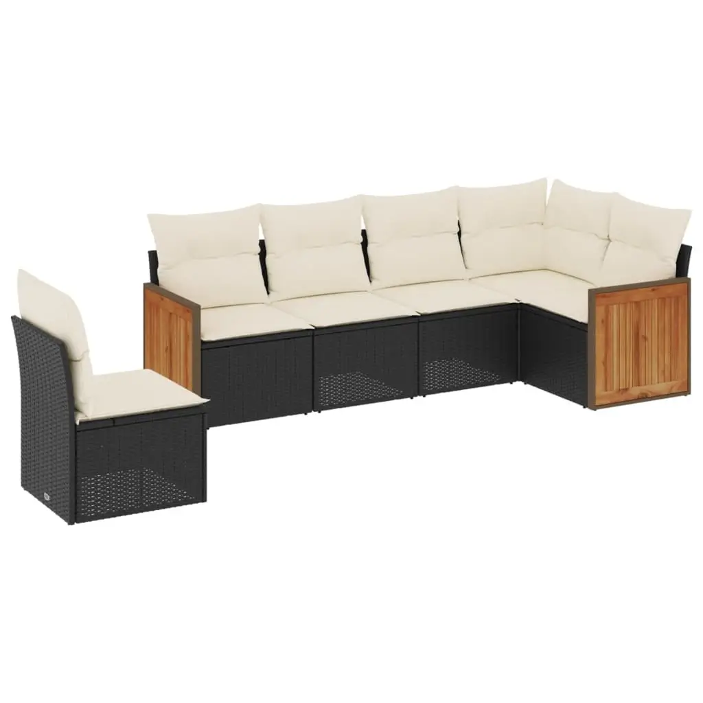6-Piece Modular Garden Sofa Set with Cushions