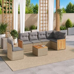 High-Quality 7-Piece Outdoor Garden Sofa Set with Cushions