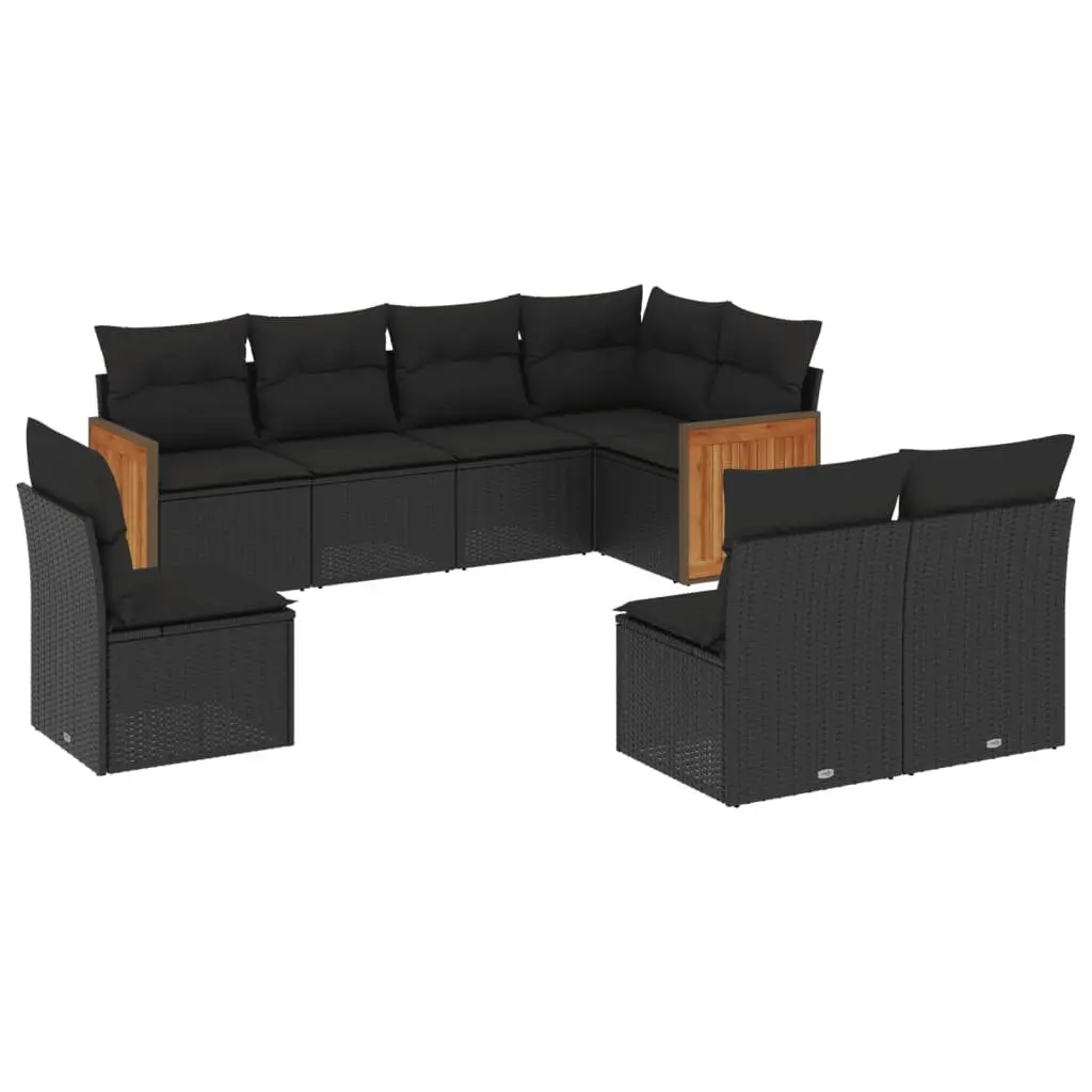 8-Piece Modular Outdoor Sofa Set in Black