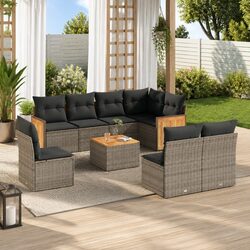 Premium 9 Piece Garden Sofa Set Outdoor Rattan Furniture