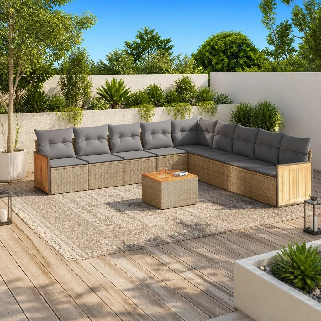 Garden Sofa Set 10 Piece Modular Outdoor Furniture