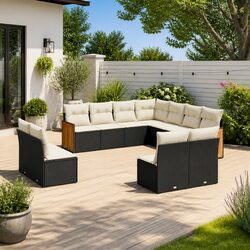 Durable 11 Piece Outdoor Garden Sofa Set with Cushions