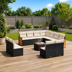 12-Piece Garden Sofa Set for Outdoor Comfort in Black