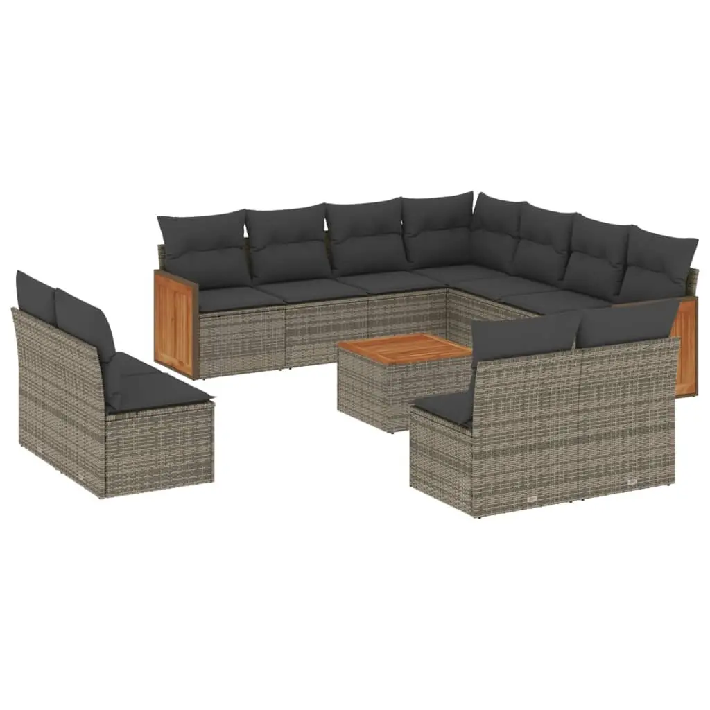 Modular 12 Piece Grey Rattan Garden Sofa Set