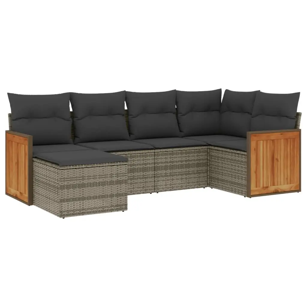 Modular Outdoor Garden Sofa Set with Grey Cushions