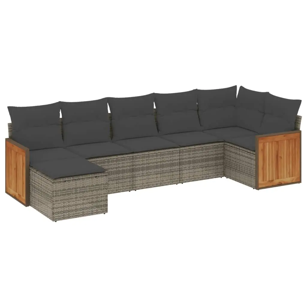 7 Piece Grey Garden Sofa Set for Outdoor Relaxation