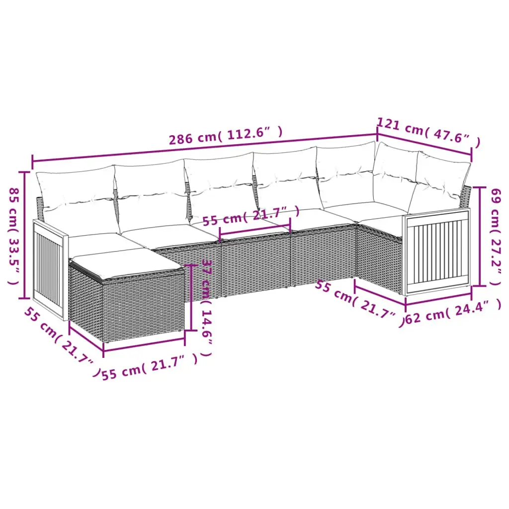 7 Piece Grey Garden Sofa Set for Outdoor Relaxation