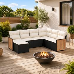 7-Piece Modular Outdoor Sofa Set with Cushions