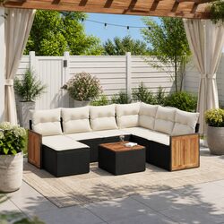 Premium 8 Piece Modular Garden Sofa Set in Black