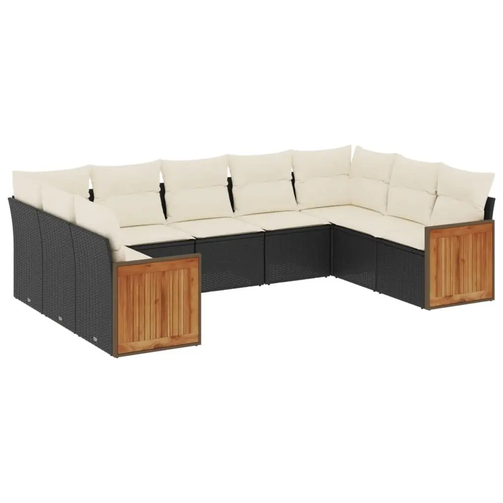 9-Piece Modular Garden Sofa Set with Cushions