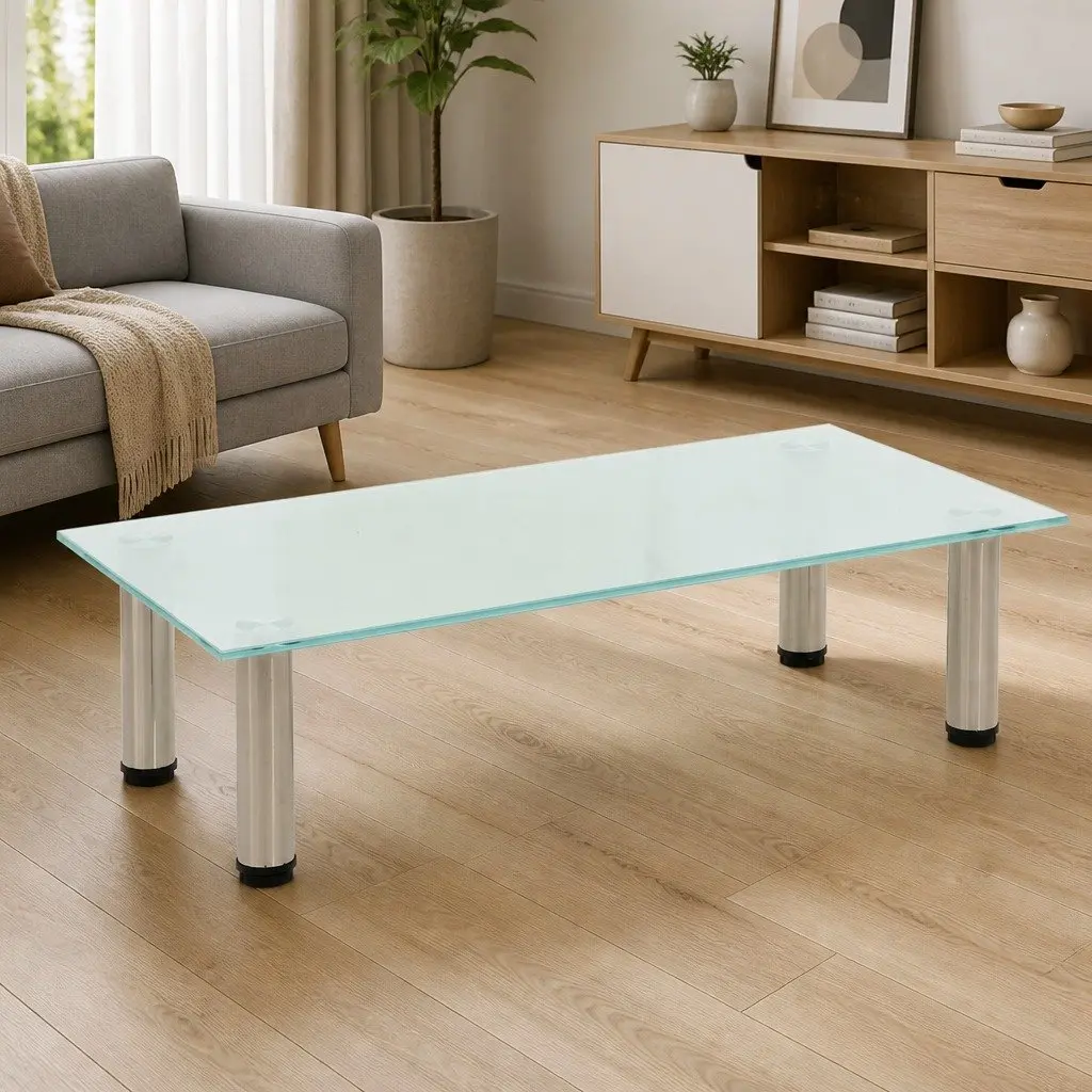 Tempered Glass TV Stand Modern Living Room Bedroom Media Console Table Unit