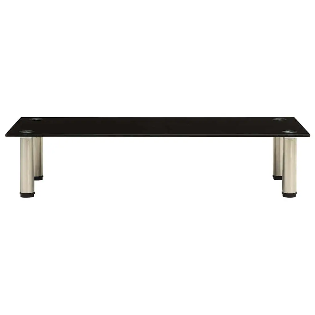 TV Stand Tempered Glass 80 x 35 x 17 cm Black