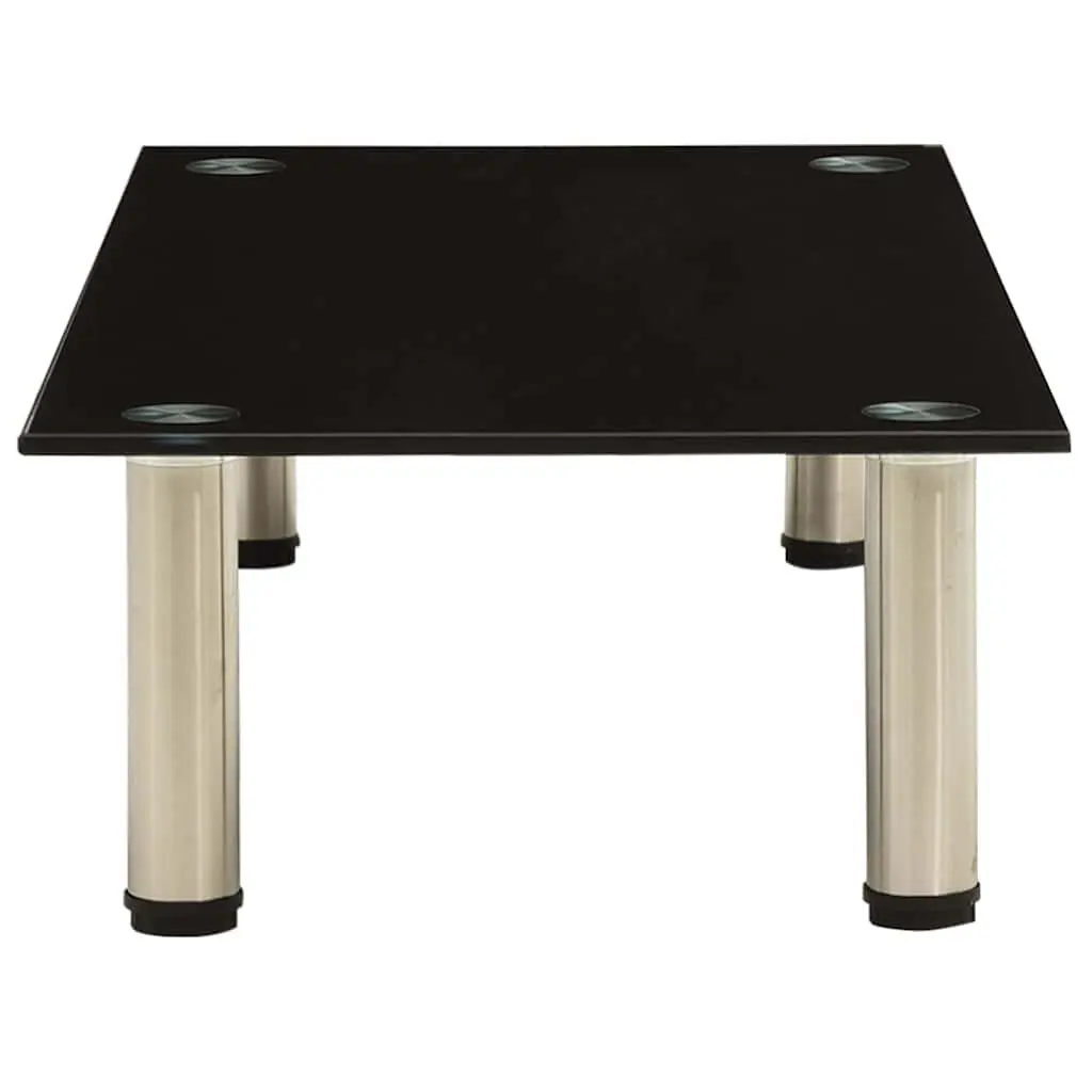 TV Stand Tempered Glass 80 x 35 x 17 cm Black