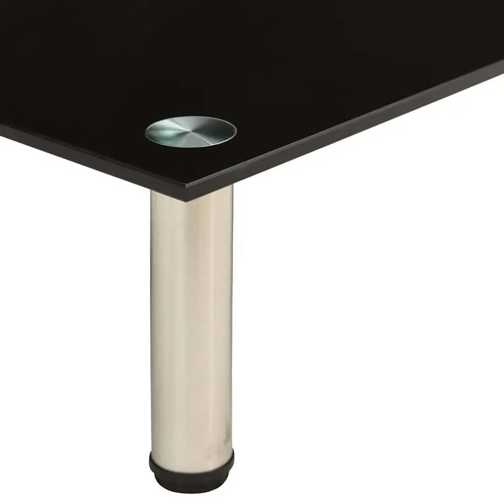 TV Stand Tempered Glass 80 x 35 x 17 cm Black