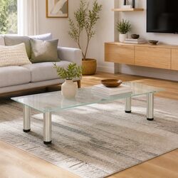 Durable Tempered Glass TV Stand for Modern Living Spaces
