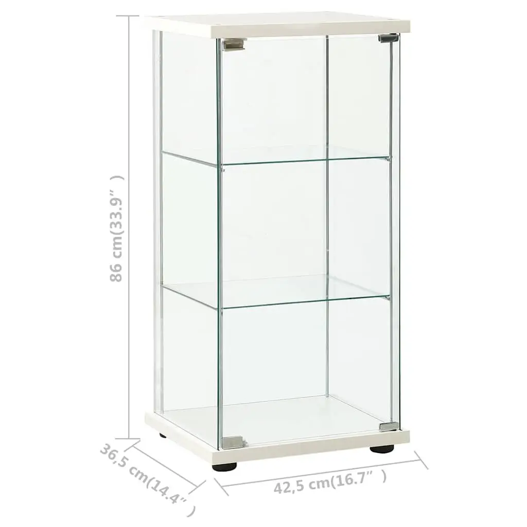 Storage Cabinet with Tempered Glass Shelves