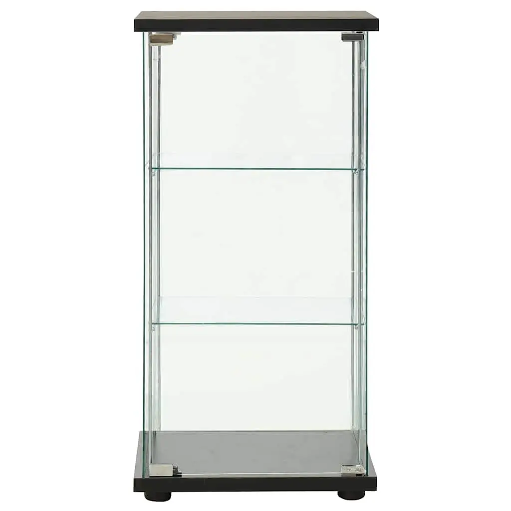 Storage Cabinet Tempered Glass Black