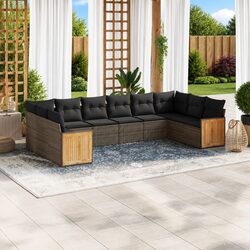 10-Piece Grey Garden Sofa Set for Outdoor Spaces