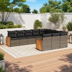 Premium 10 Piece Grey Garden Sofa Set for Outdoor Spaces