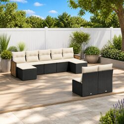 Durable 9 Piece Modular Garden Sofa Set with Cushions