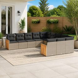 11 Piece Modular Garden Sofa Set for Outdoor Living