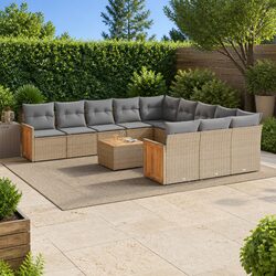 Beige 12-Piece Outdoor Sofa Set for Relaxing Spaces