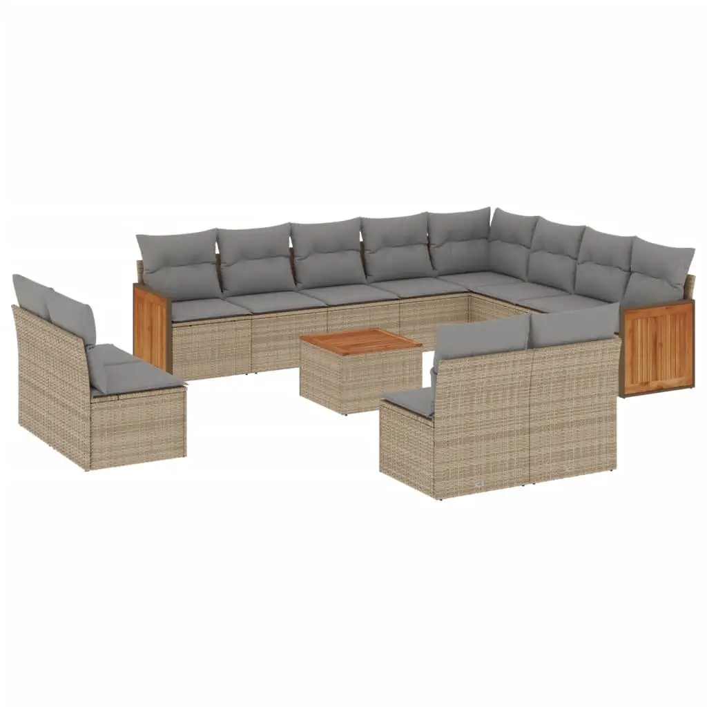 13 Piece Modular Garden Sofa Set in Beige