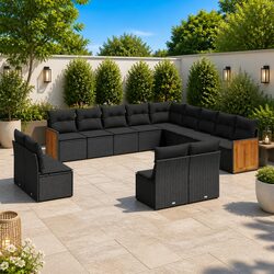 Durable 13 Piece Garden Sofa Set for Outdoors
