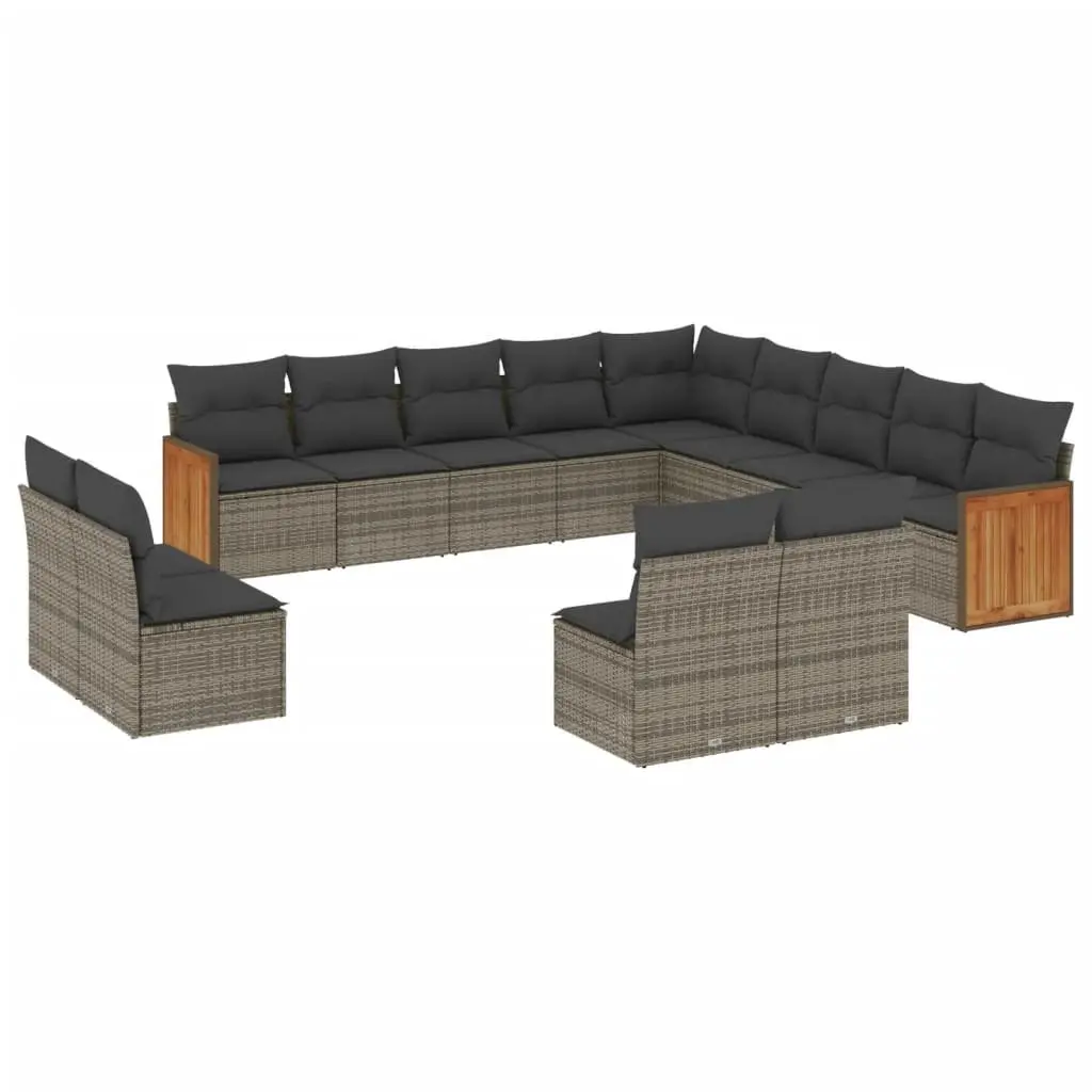Garden Sofa Set PE Rattan 13 Piece Outdoor Furniture Patio Seating Grey