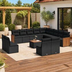 14-Piece Modular Outdoor Garden Sofa Set with Cushions