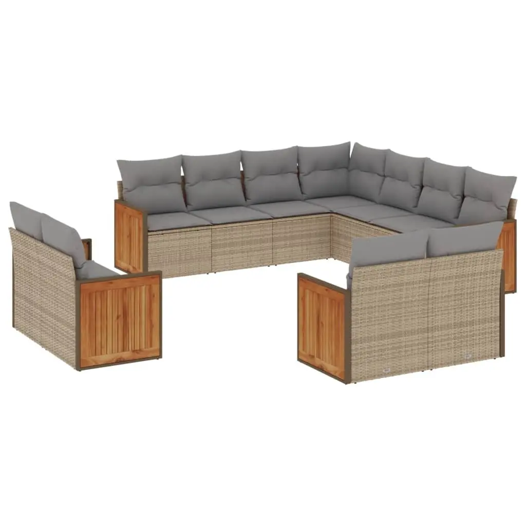 11 Piece Modular Garden Sofa Set with Cushions