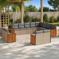 Premium 12 Piece Modular Garden Sofa Set in Beige
