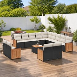 Modular 14 Piece Outdoor Garden Sofa Set with Cushions