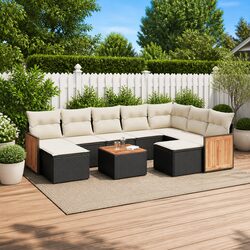 Durable 10 Piece Garden Sofa Set for Outdoors