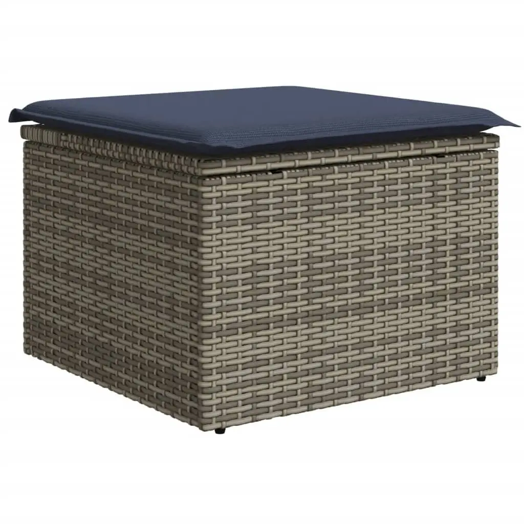 10-Piece Grey Poly Rattan Outdoor Sofa Set