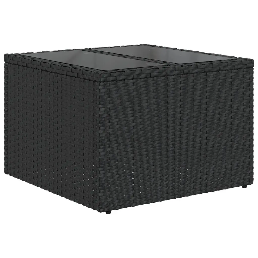 11 Piece Black Poly Rattan Outdoor Sofa Set