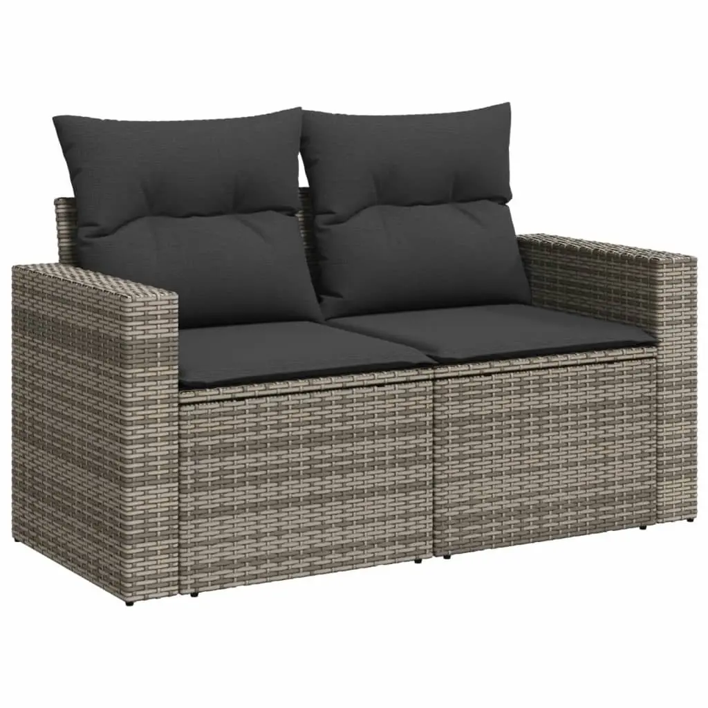 Garden Sofa Set PE Poly Rattan 11 Piece Grey Outdoor Furniture