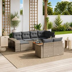 11 Piece Grey Garden Sofa Set for Outdoor Spaces