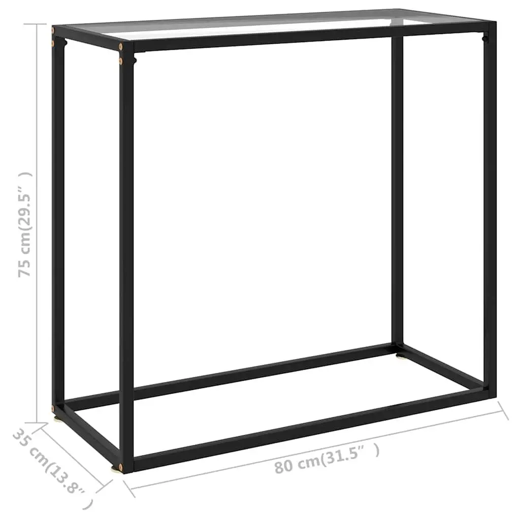 Glass Console Table with Sturdy Frame