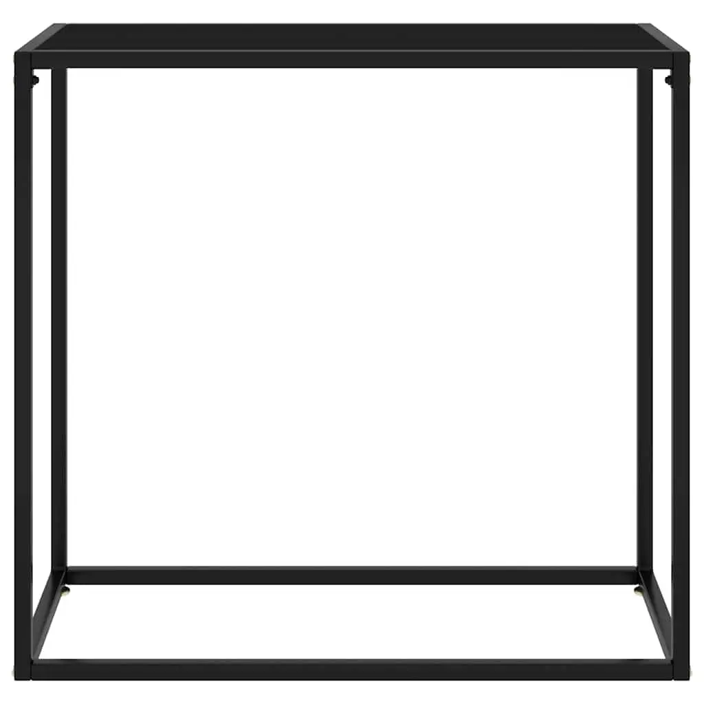 Black Console Table with Tempered Glass Top