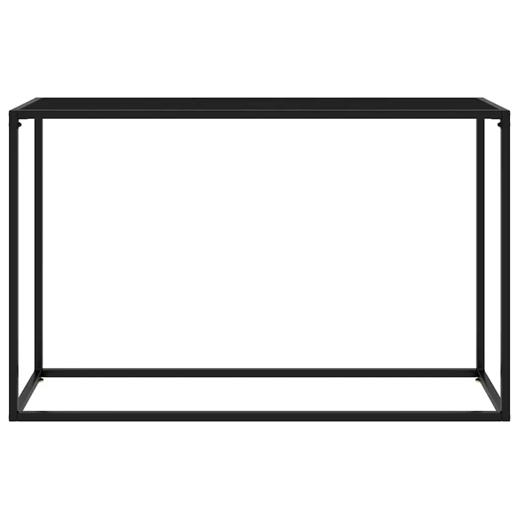 Black Console Table with Tempered Glass Top