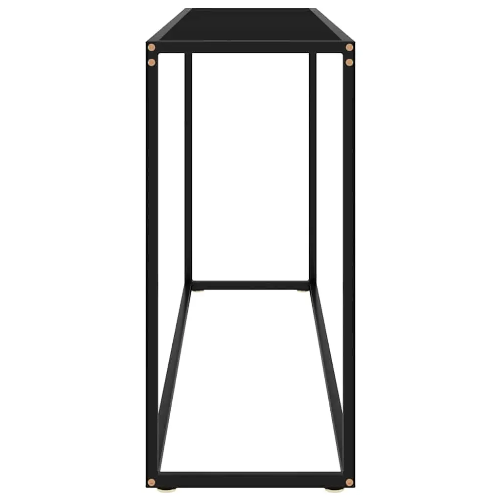 Black Console Table with Tempered Glass Top