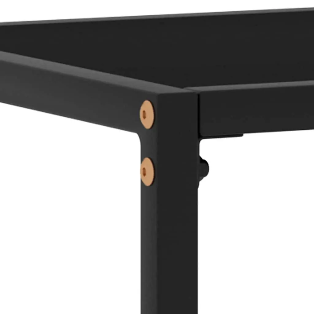 Black Console Table with Tempered Glass Top