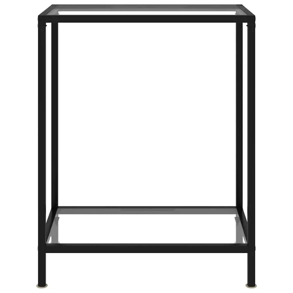 Tempered Glass Console Table with Storage Shelf