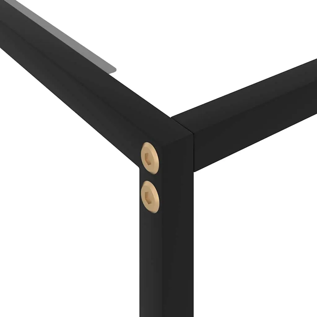 Tempered Glass Console Table with Storage Shelf