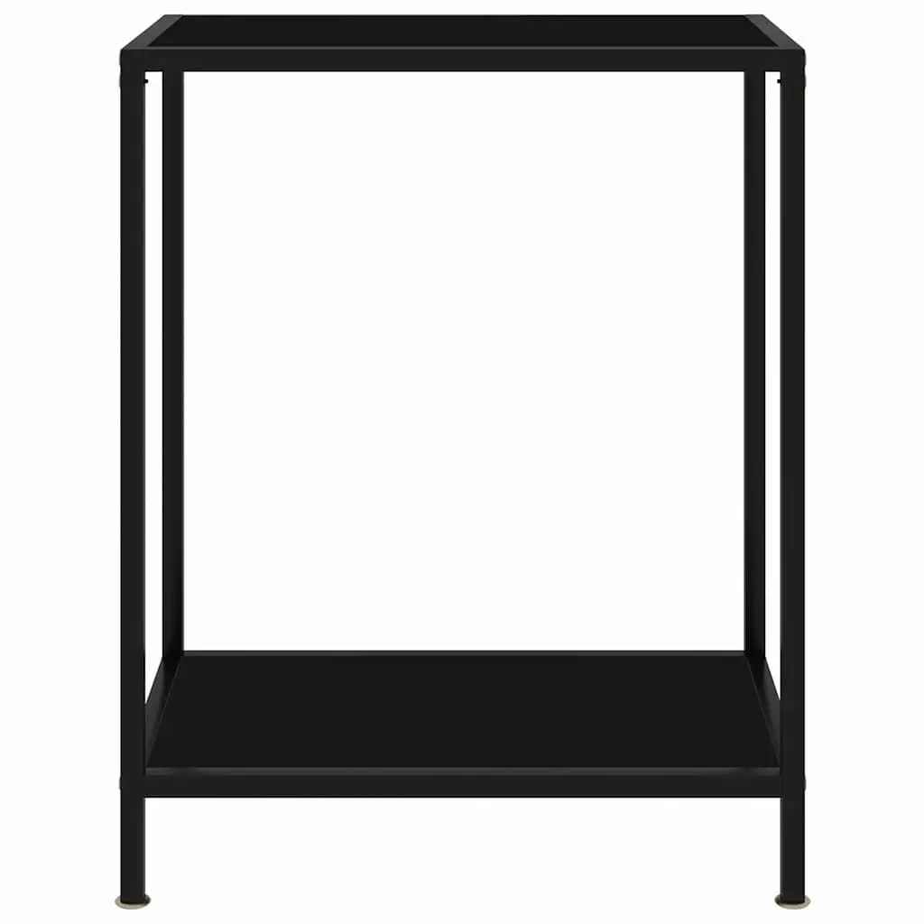 Console Table with Black Tempered Glass Top