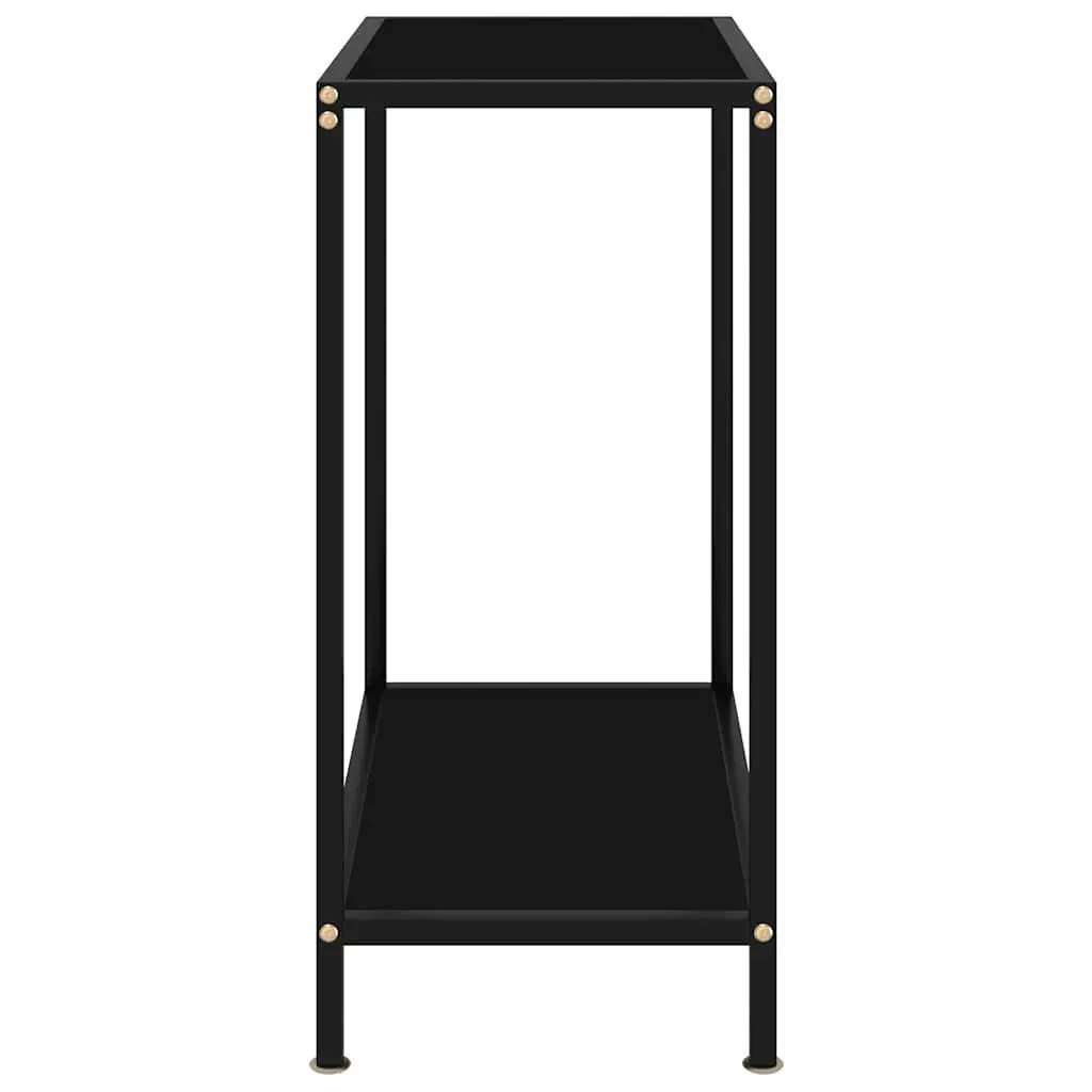 Console Table with Black Tempered Glass Top